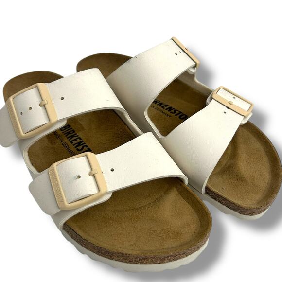 Birkenstock Women's Arizona Birko-Flor Sandals Size 37 US Size 6 Beige Cream EUC - Picture 8 of 13